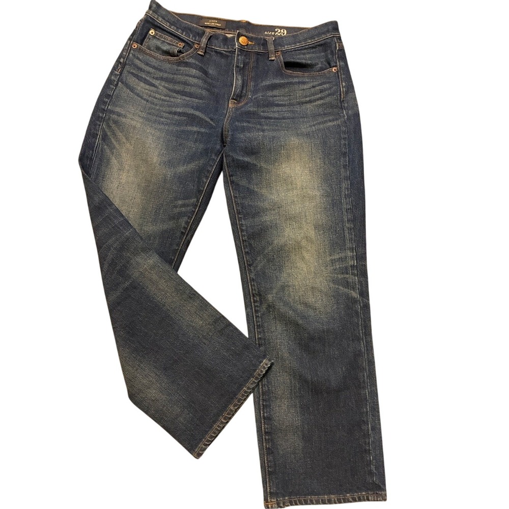 Vintage J. Crew Wide Leg Cropped Jeans in Dark Blue Wash 29